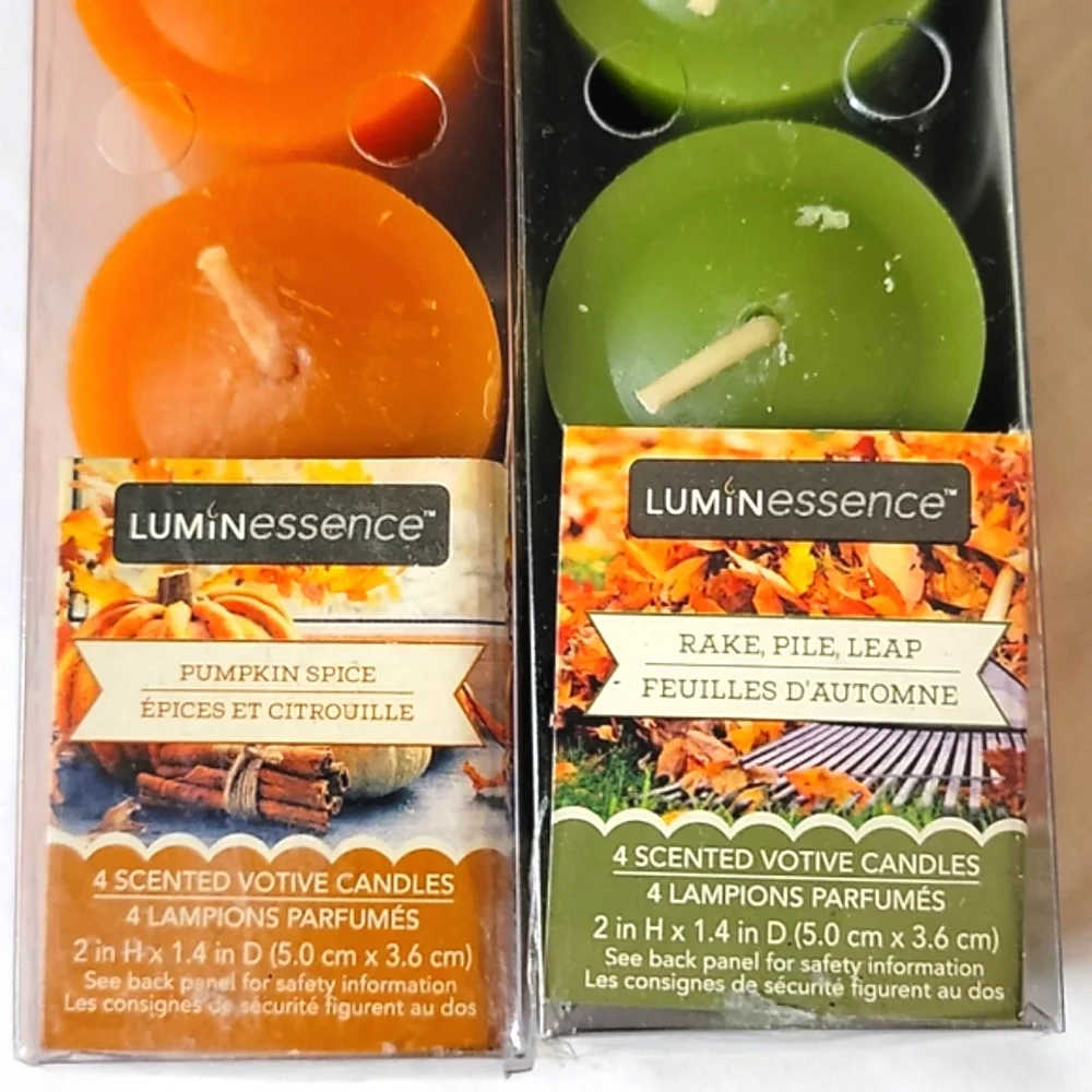 🍁🍂NEW 8 Luminessence Fall Harvest Votive Candles 🍁🍂